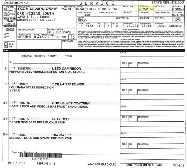 2024 Nissan Altima 2.5 SR