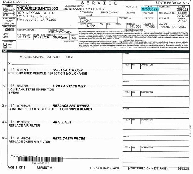 2018 Nissan Frontier SV