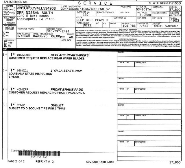 2020 Nissan Kicks SV