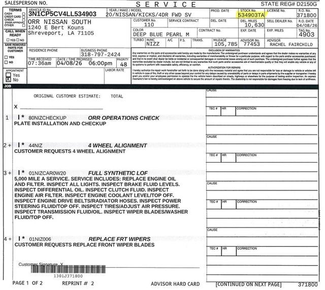 2020 Nissan Kicks SV