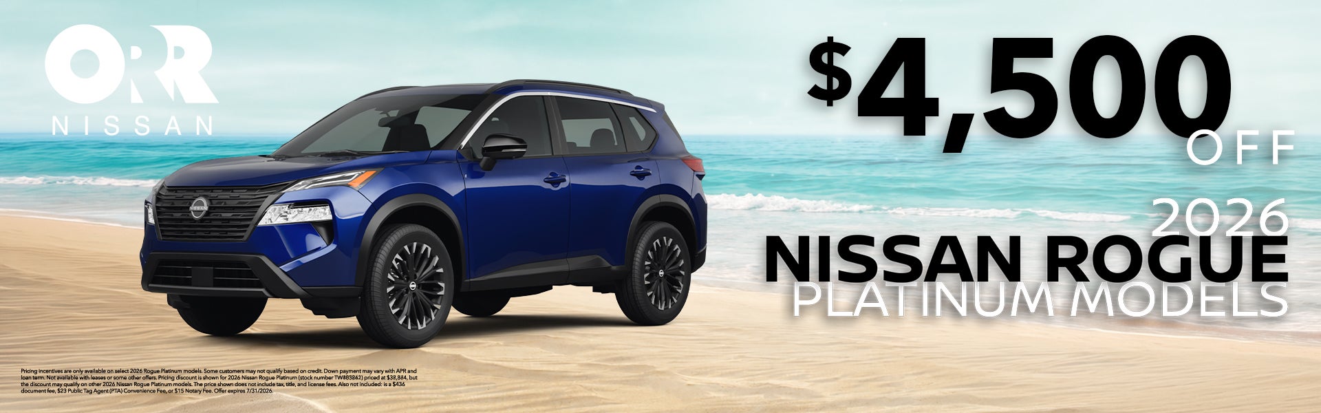 $4500 off on 2026 Nissan Rogue